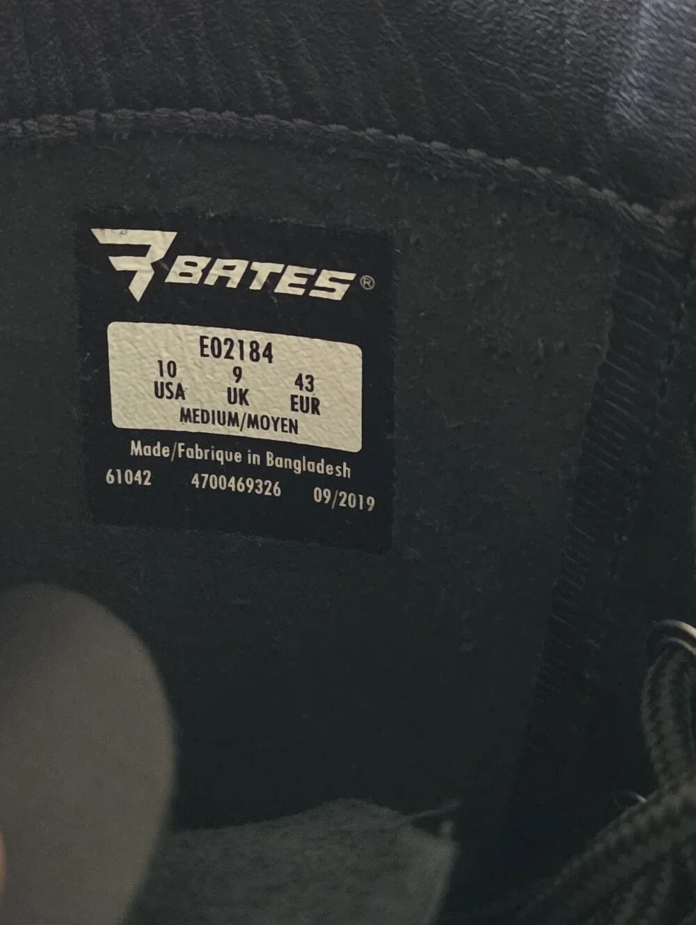 Bates E02184 Military Paratrooper 11” Side Zip Black Boots Men’s Size 10
